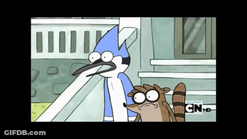 A Cartoon Show Called Regular Show Is Being Shown On Cn GIF