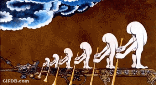 A Cartoon Shows A Group Of People Playing Instruments GIF