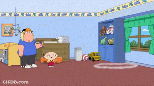 A Cartoon Shows A Man And A Girl In A Bedroom GIF
