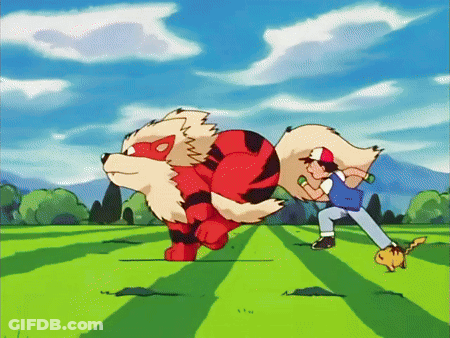 A Cartoon Shows A Man Carrying A Bag On His Back While A Dog Runs Behind Him GIF