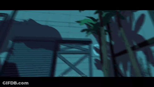 A Cartoon Shows A Shadow Of A Dinosaur And The Words " Not Representative Of Final Gameplay " At The Bottom GIF