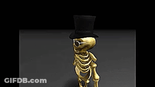 A Cartoon Skeleton Wearing Sunglasses And A Cowboy Hat GIF