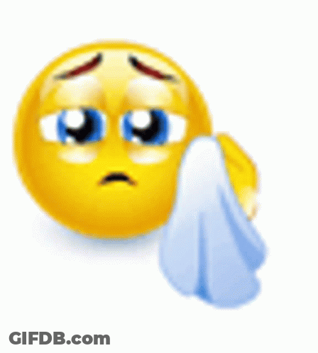 A Cartoon Smiley Face Is Crying And Wiping His Face With A Towel GIF