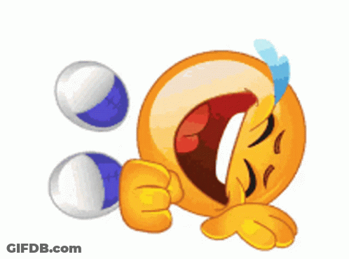 A Cartoon Smiley Face Is Laughing And Crying GIF