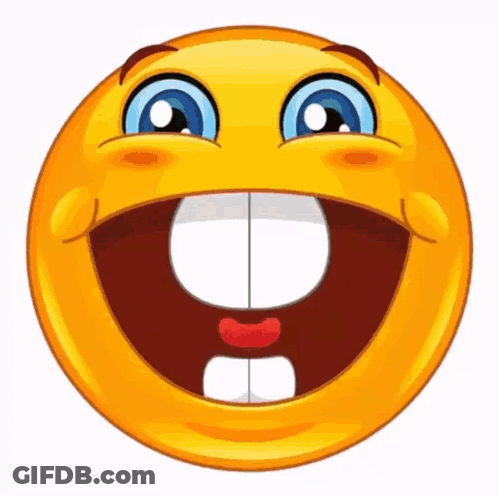 A Cartoon Smiley Face With A Big Smile On It GIF