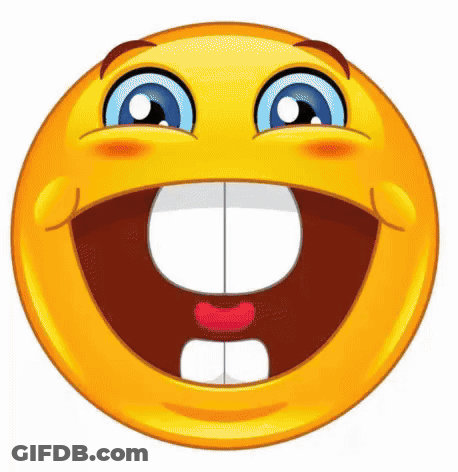 A Cartoon Smiley Face With A Big Smile On It GIF