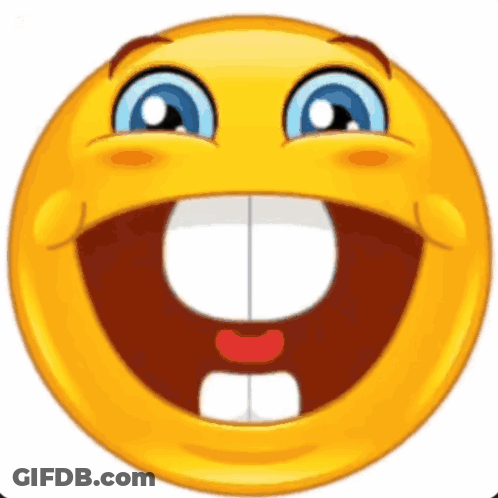 A Cartoon Smiley Face With A Big Smile On It GIF