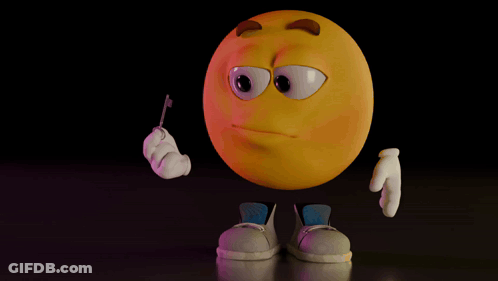 A Cartoon Smiley Face With A Finger On Its Mouth And The Name Joe On The Bottom GIF