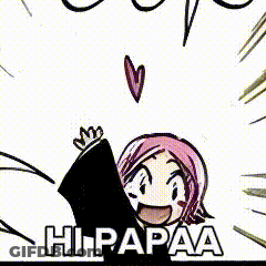 A Cartoon Smiley Face With A Pink Bow And The Words Hi Papaa Below It GIF