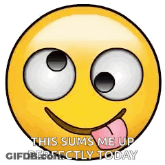 A Cartoon Smiley Face With Its Tongue Hanging Out . GIF