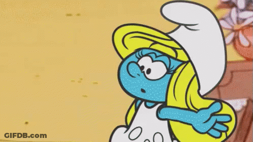 A Cartoon Smurf Is Holding A Piece Of Paper That Says Divorce On It . GIF