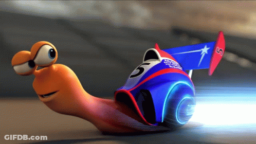 A Cartoon Snail With The Number 5 On The Side GIF