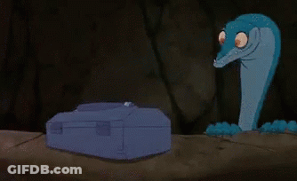 A Cartoon Snake Is Eating Eggs From A Tray While A Man Looks On . GIF
