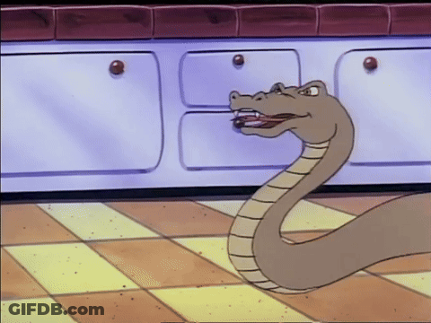 A Cartoon Snake Is Standing On A Checkered Floor GIF