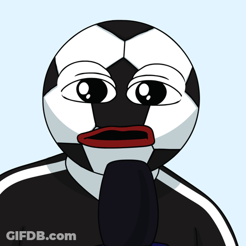 A Cartoon Soccer Ball With A Surprised Look On Its Face And The Words $ Go000000l Below It GIF