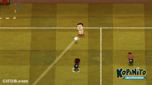 A Cartoon Soccer Game Called Kopanito Is Being Played GIF