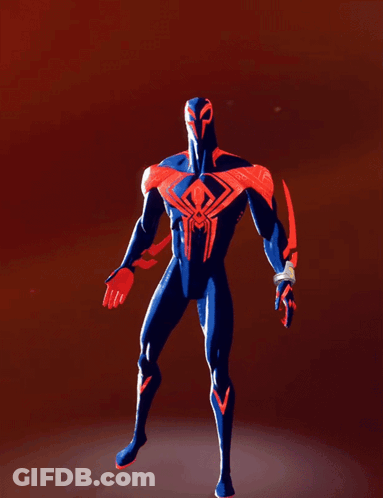 A Cartoon Spider Man With A Number 6 Behind Him GIF