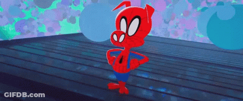 A Cartoon Spider Pig Is Standing On A Wooden Floor . GIF