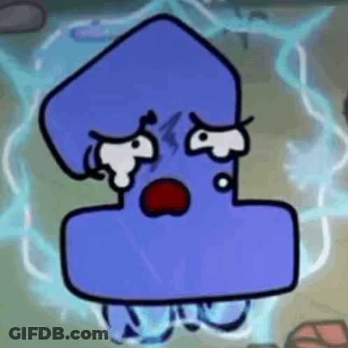 A Cartoon Squid With A Crying Face Is Surrounded By Electricity . GIF