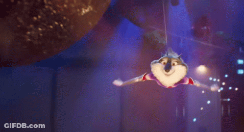 A Cartoon Squirrel Is Flying Through The Air GIF