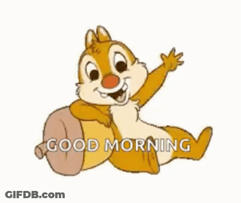 A Cartoon Squirrel Is Sitting On A Nut And Waving . GIF