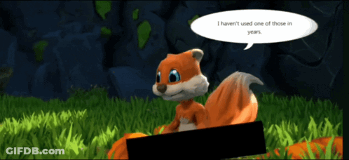 A Cartoon Squirrel Says I Haven T Used One Of Those In Years GIF