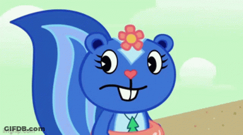 A Cartoon Squirrel With A Flower On Its Head GIF