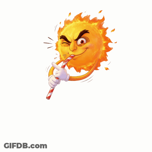 A Cartoon Sun Is Drinking Through A Straw And The Word Energy Is Below It GIF