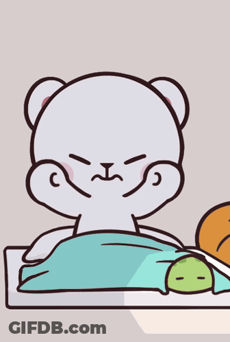 A Cartoon Teddy Bear Is Holding A Sign And A Book . GIF
