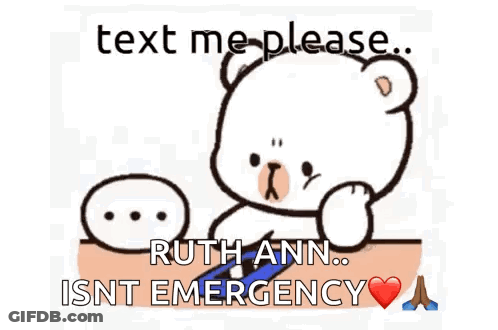 A Cartoon Teddy Bear Is Laying On A Person 'S Chest And Asking Them To Text Him . GIF
