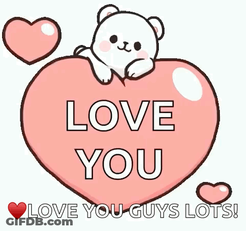 A Cartoon Teddy Bear Is Sitting On Top Of A Pink Heart . GIF