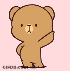 A Cartoon Teddy Bear Is Standing On A Pink Background And Covering His Face With His Hand . GIF