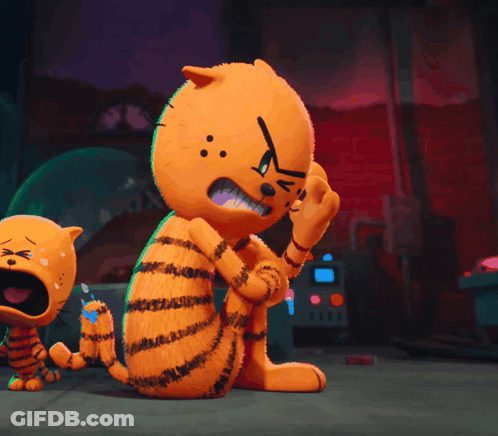 A Cartoon Tiger Is Sitting Next To Another Tiger GIF