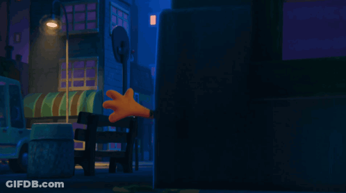 A Cartoon Tiger Is Standing In Front Of A Building With A Sign That Says ' A ' On It GIF