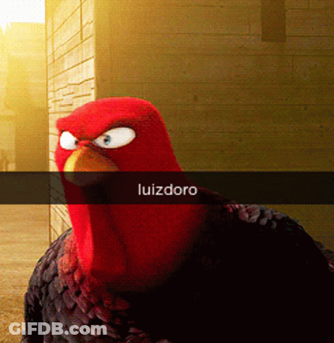 A Cartoon Turkey With The Name Luizdoro On The Bottom Right GIF