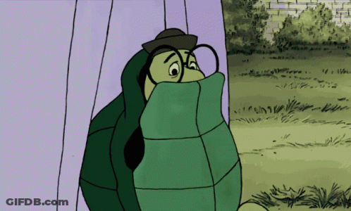 A Cartoon Turtle With Glasses And A Hat On GIF