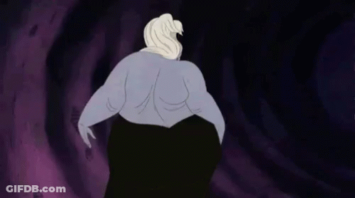 A Cartoon Ursula From The Little Mermaid Says " Work It " GIF