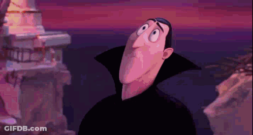 Cartoon Vampire Looking Up At Sky GIF