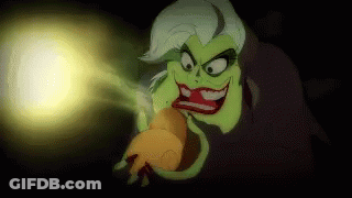 A Cartoon Witch Is Holding A Light In Her Hand And Smiling . GIF