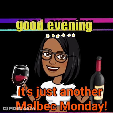 A Cartoon Woman Is Holding A Glass Of Wine And A Bottle GIF