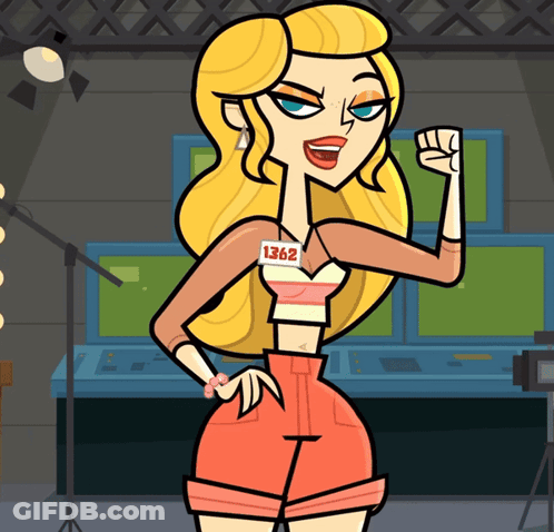 A Cartoon Woman With A Name Tag That Says 1362 On It GIF