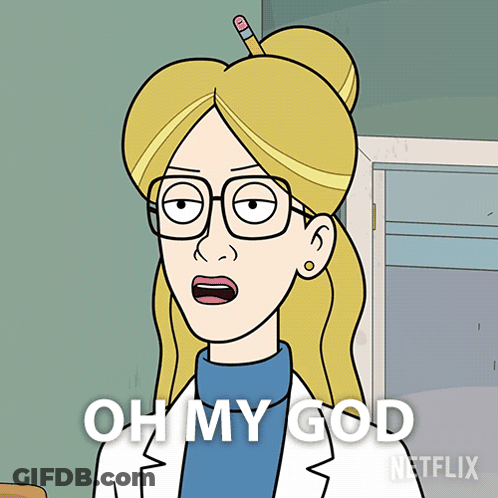 A Cartoon Woman With Glasses And A Pencil In Her Hair Says Oh My God Netflix GIF