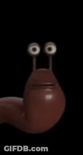 A Cartoon Worm With Two Eyes And A Mouth GIF