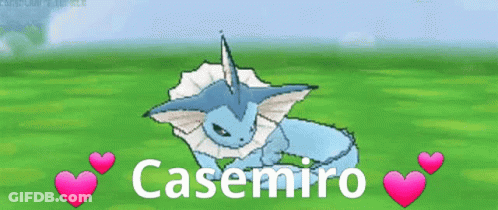 A Casemiro Pokemon Is Laying On The Grass GIF