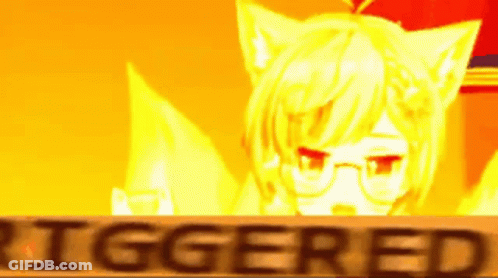 A Cat Girl Is Holding A Sign That Says Triggered GIF