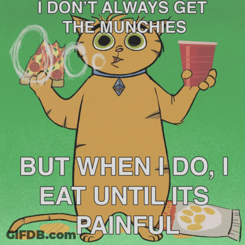 A Cat Holding A Red Cup And A Slice Of Pizza GIF