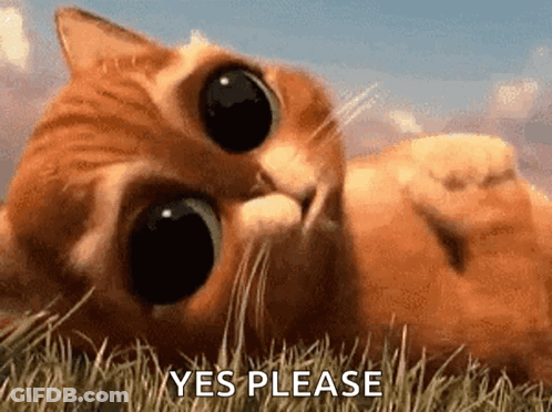 A Cat Is Laying In The Grass And Says Yes Please GIF