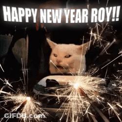 Cat Sitting In Front Of Sparklers Happy New Year Roy GIF