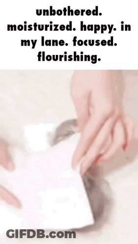 A Cat Is Wrapped In A Towel With A Caption That Says Unbothered Moisturized Happy In My Lane GIF