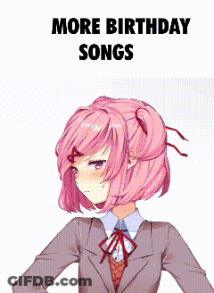 A Cat Laying On A Couch With The Words More Birthday Songs GIF